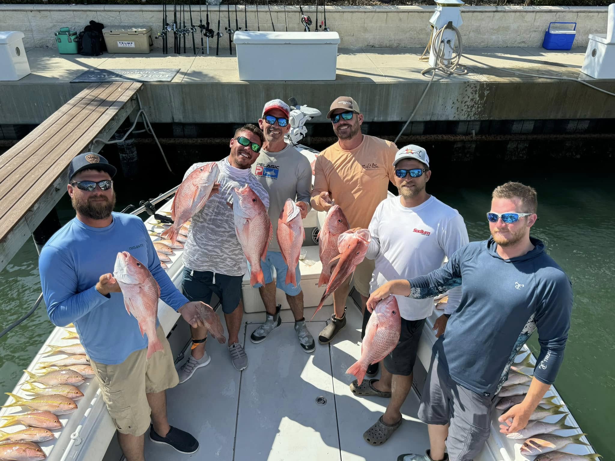 Charter boat fishing offshore in Gulf of Mexico waters near Tampa targeting snapper and grouper