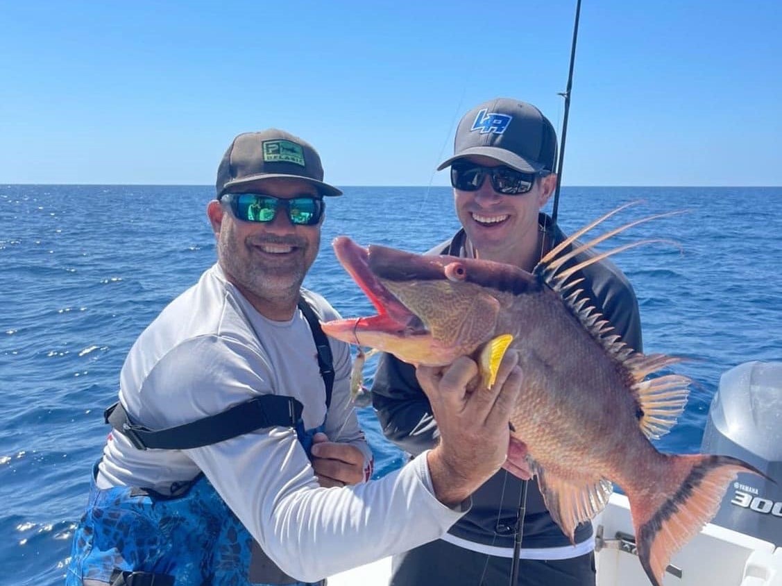 Offshore fishing boat charter in Tampa Gulf of Mexico targeting grouper hogfish kingfish
