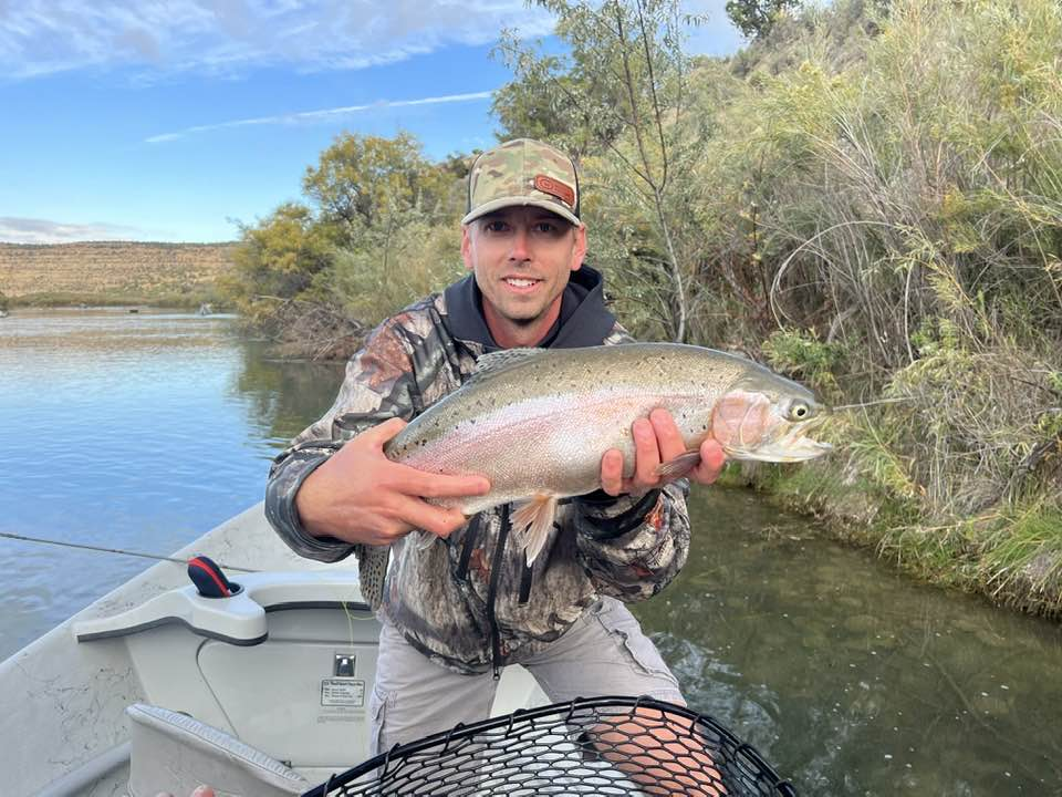 Photograph of a single rainbow trout caught in New Mexico