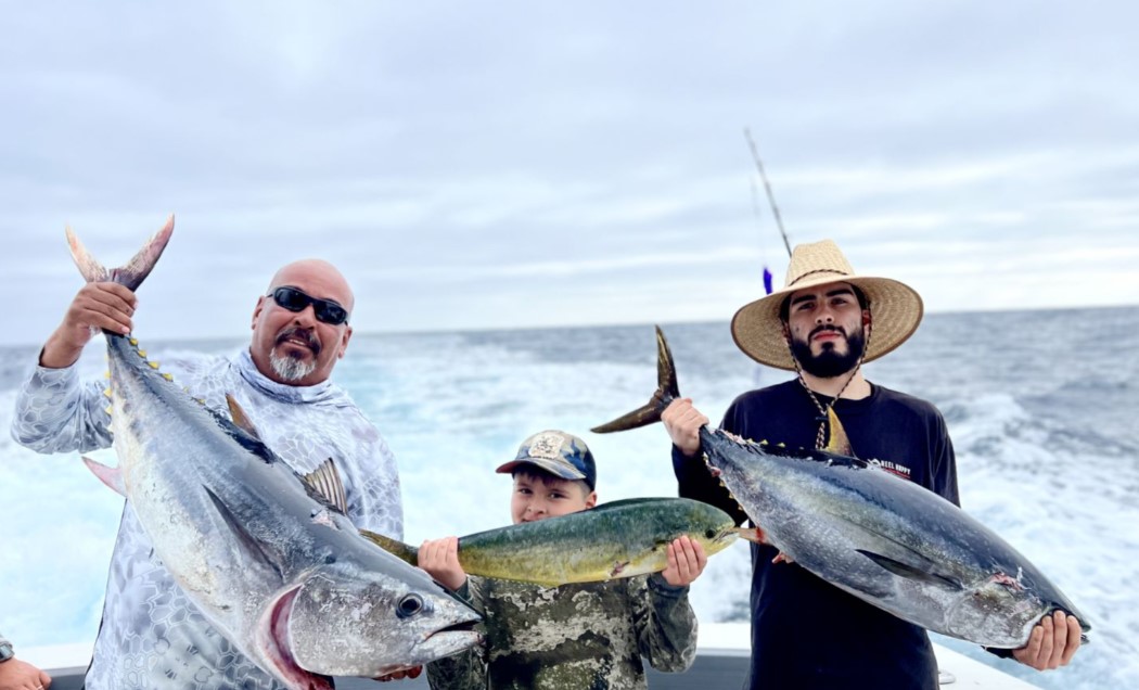 Three anglers fishing in San Diego