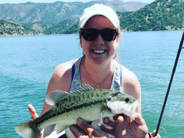 Angler with a 15-inch fish in CA