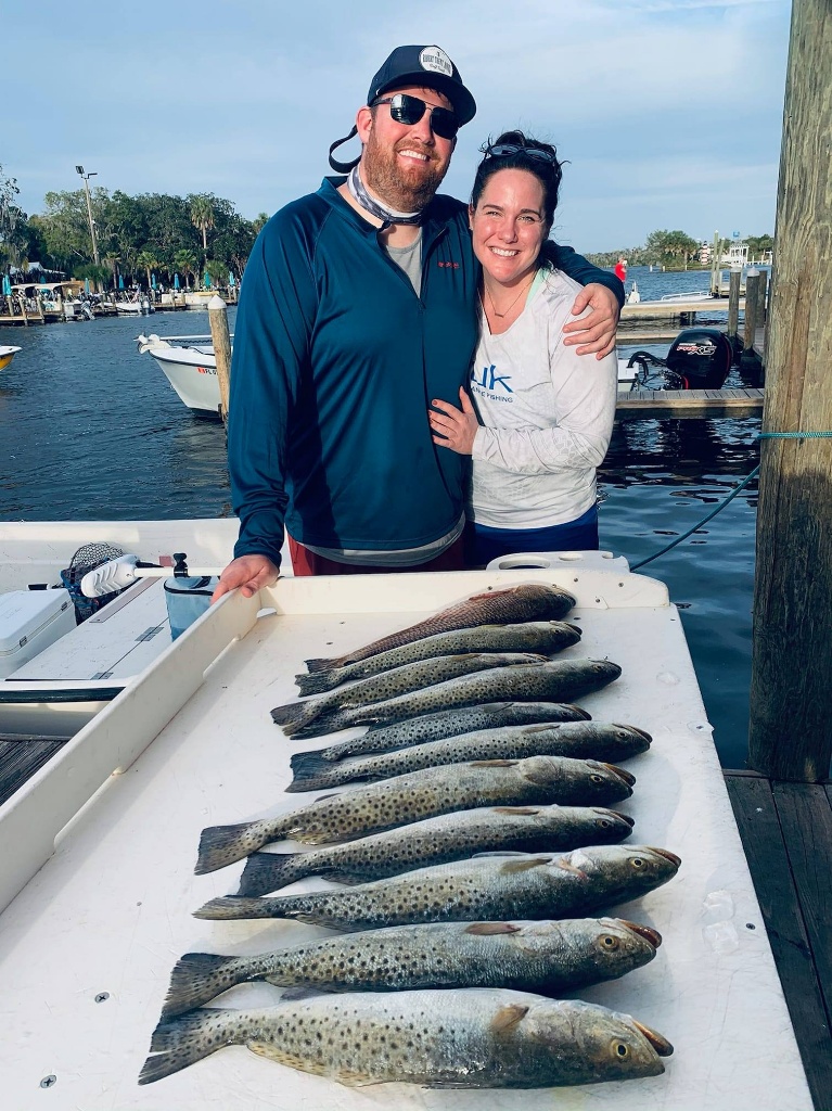 Three spotted weakfish, 25 inches long, caught in Homosassa