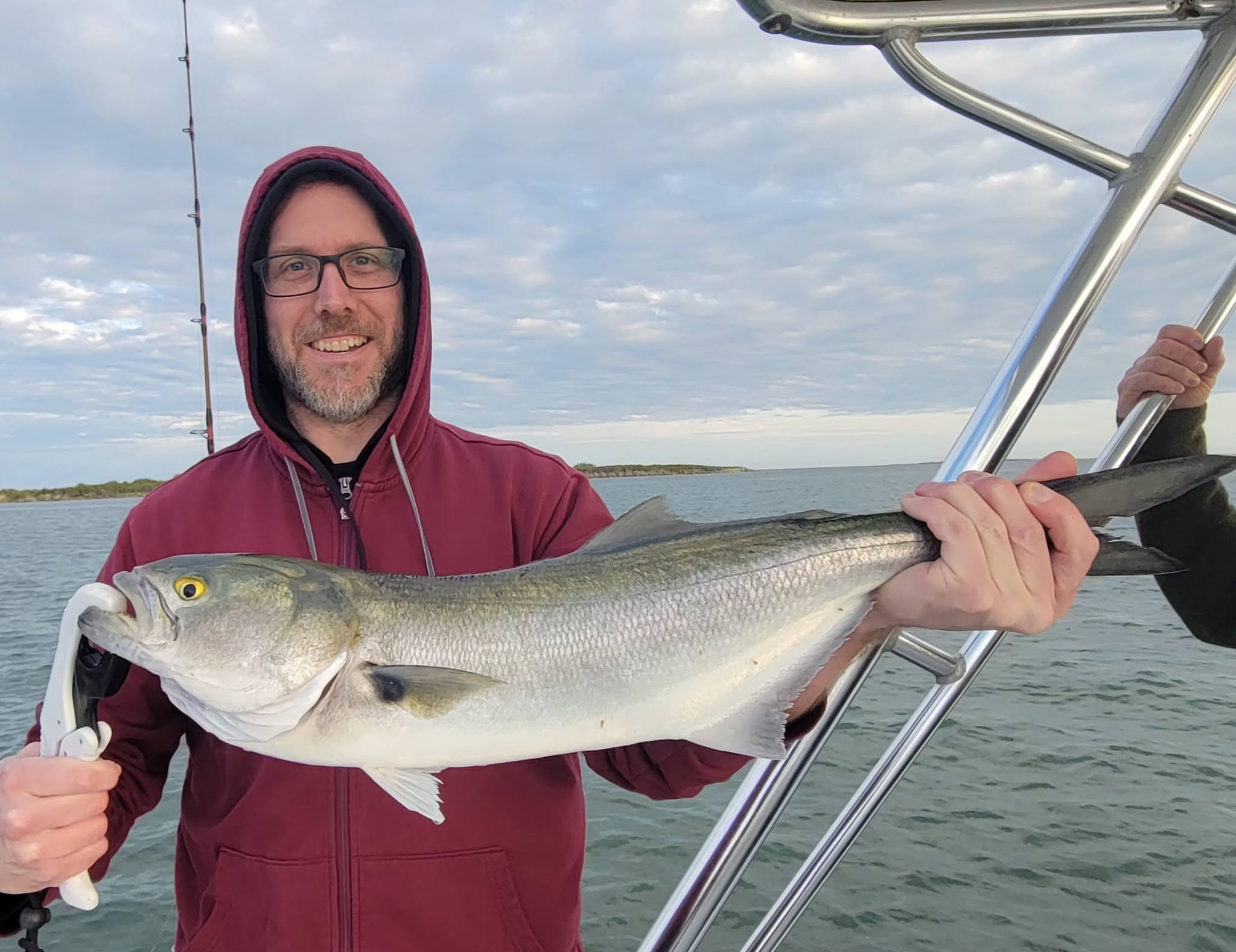 Bluefish caught during fishing charter in Wanchese NC waters