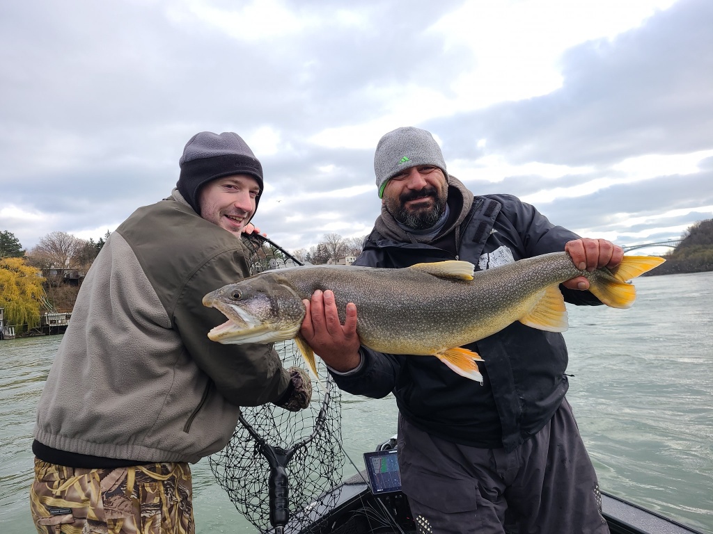 One fishing rod and two people in New York