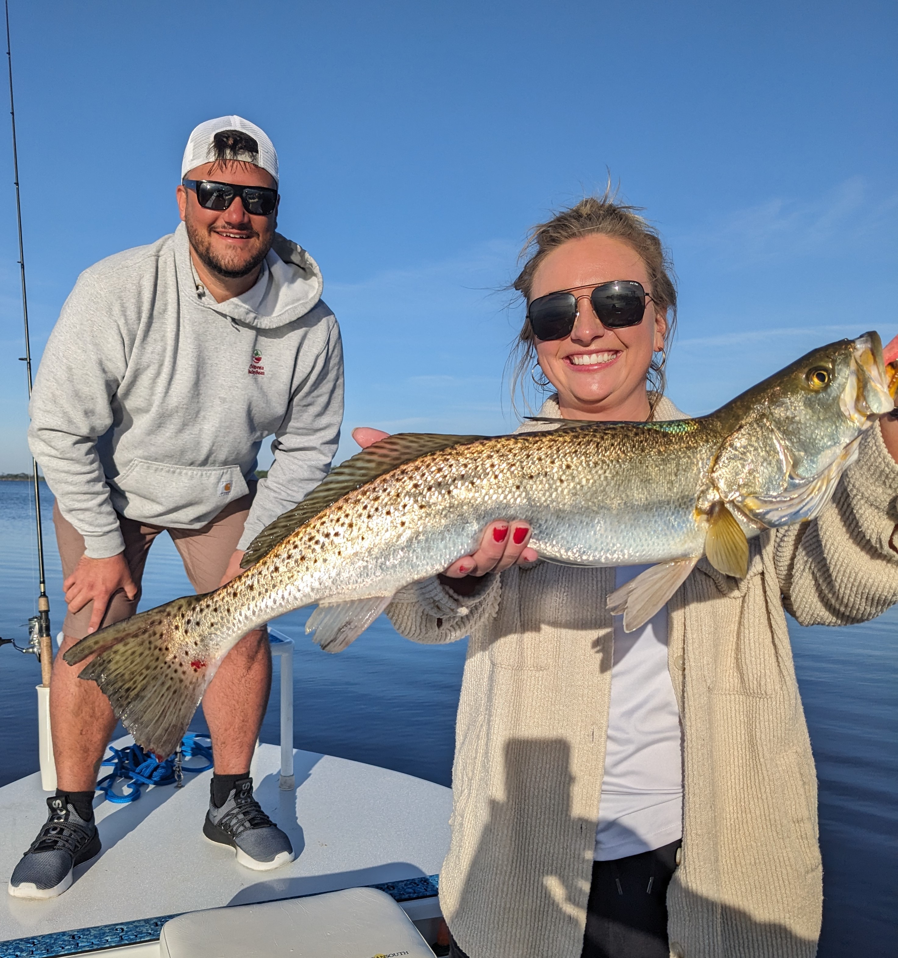 Two people fishing at Panama City Beach