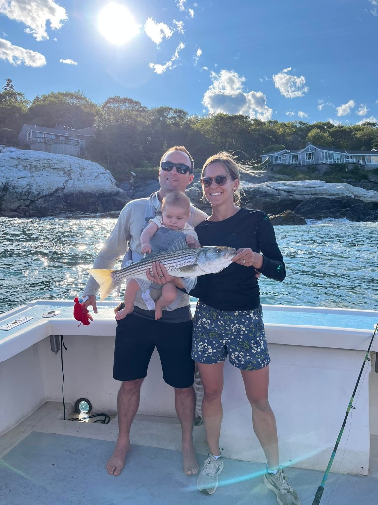 Striped bass caught in Boothbay Harbor, Maine