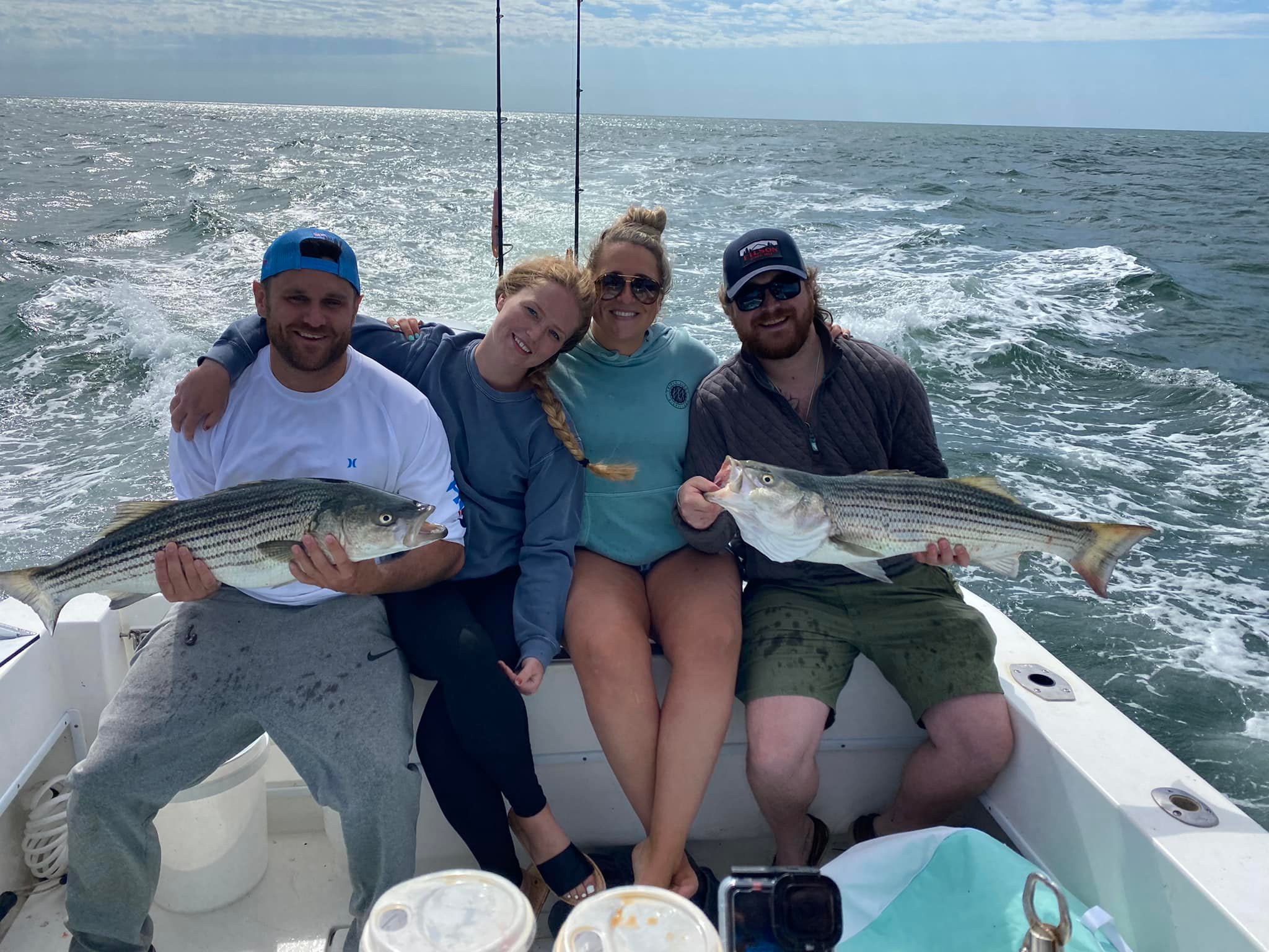Two striped bass fish, Yarmouth location