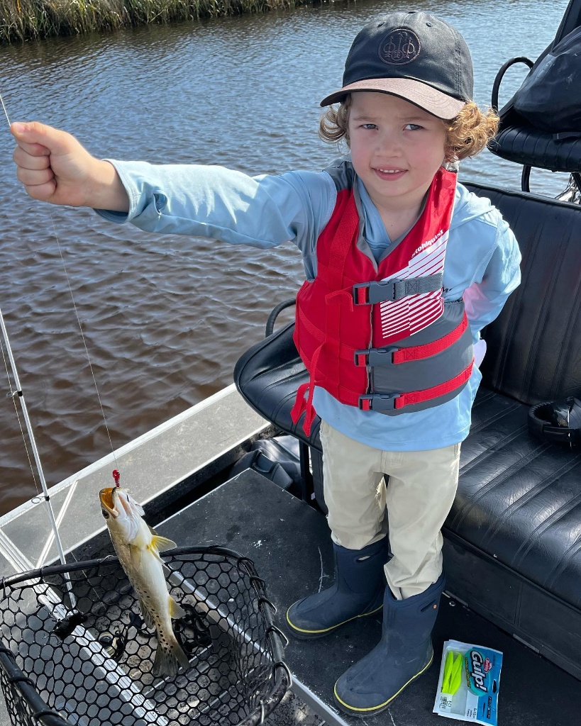 Spotted weakfish, 8 inches, caught in WY