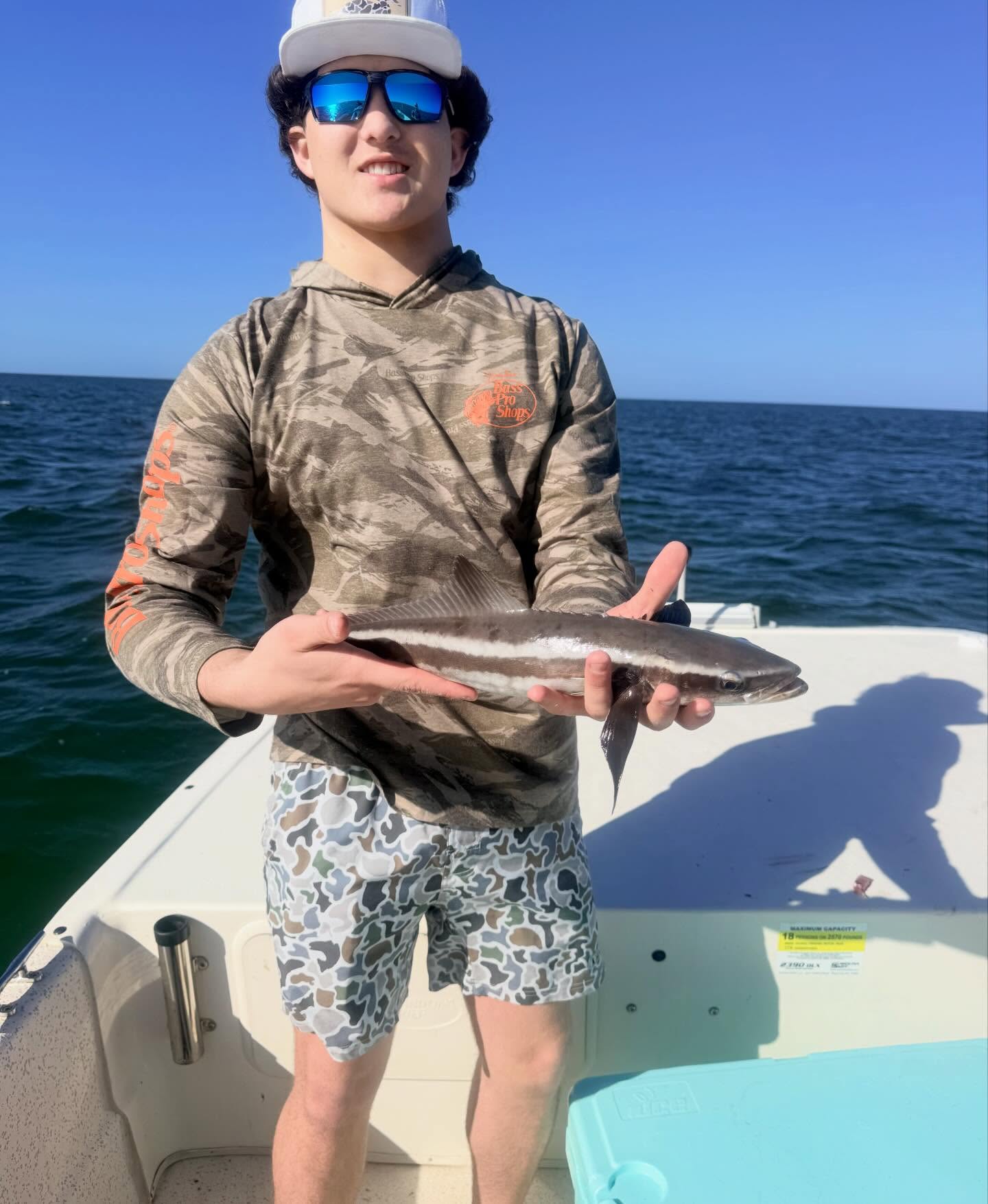 Cobia catch displayed on fishing boat in Steinhatchee FL waters