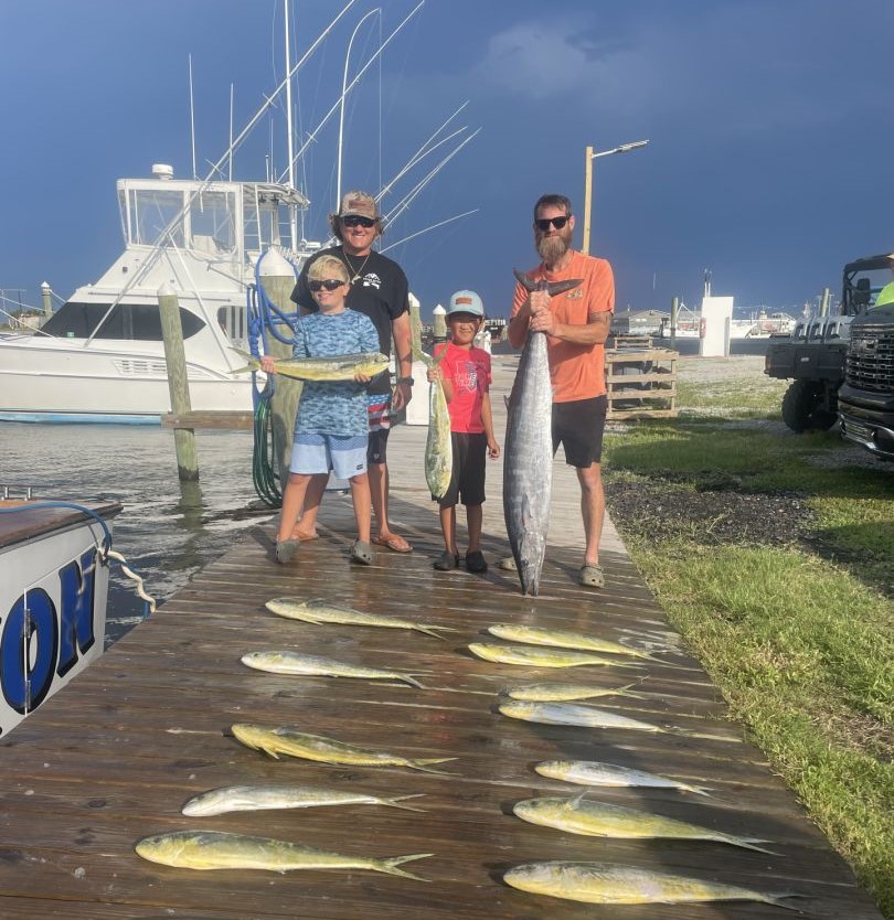 Two great barracuda, a 38-inch catch, in Wanchese
