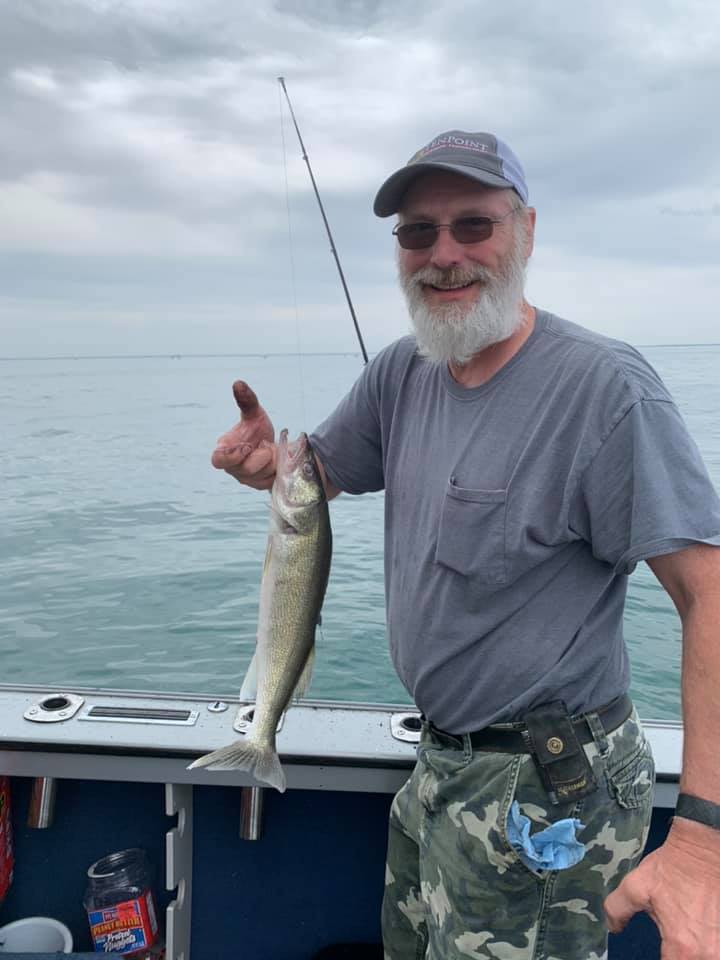 One angler fishing at Port Clinton