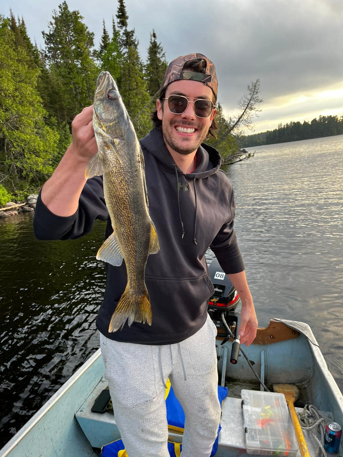 Anglers fishing in Elliot Lake enjoying a great day on the water