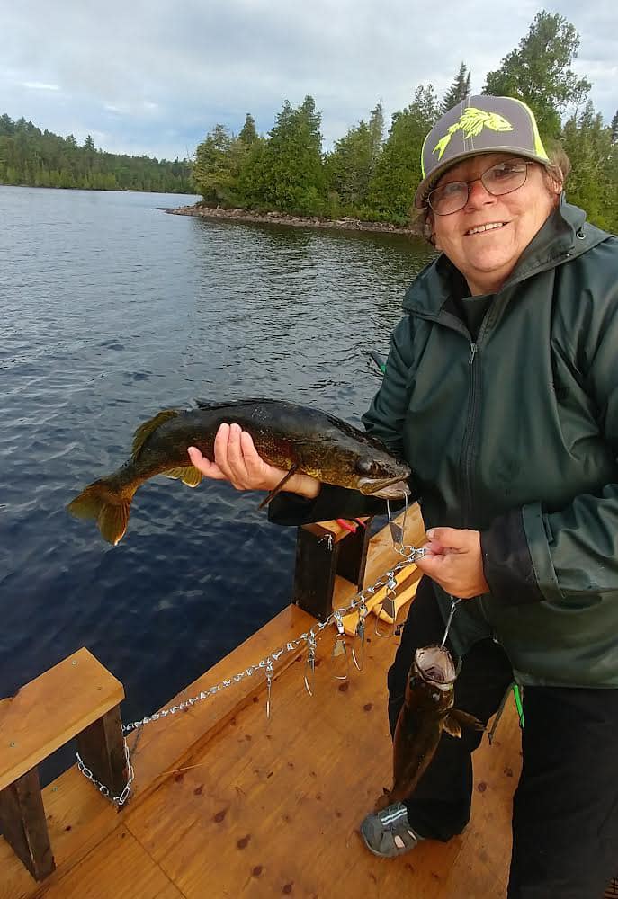 A single fisherman with a 13-inch catch in ON, Canada
