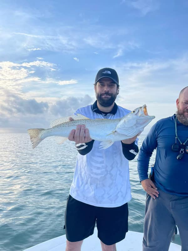 A single angler fishing at South Padre Island