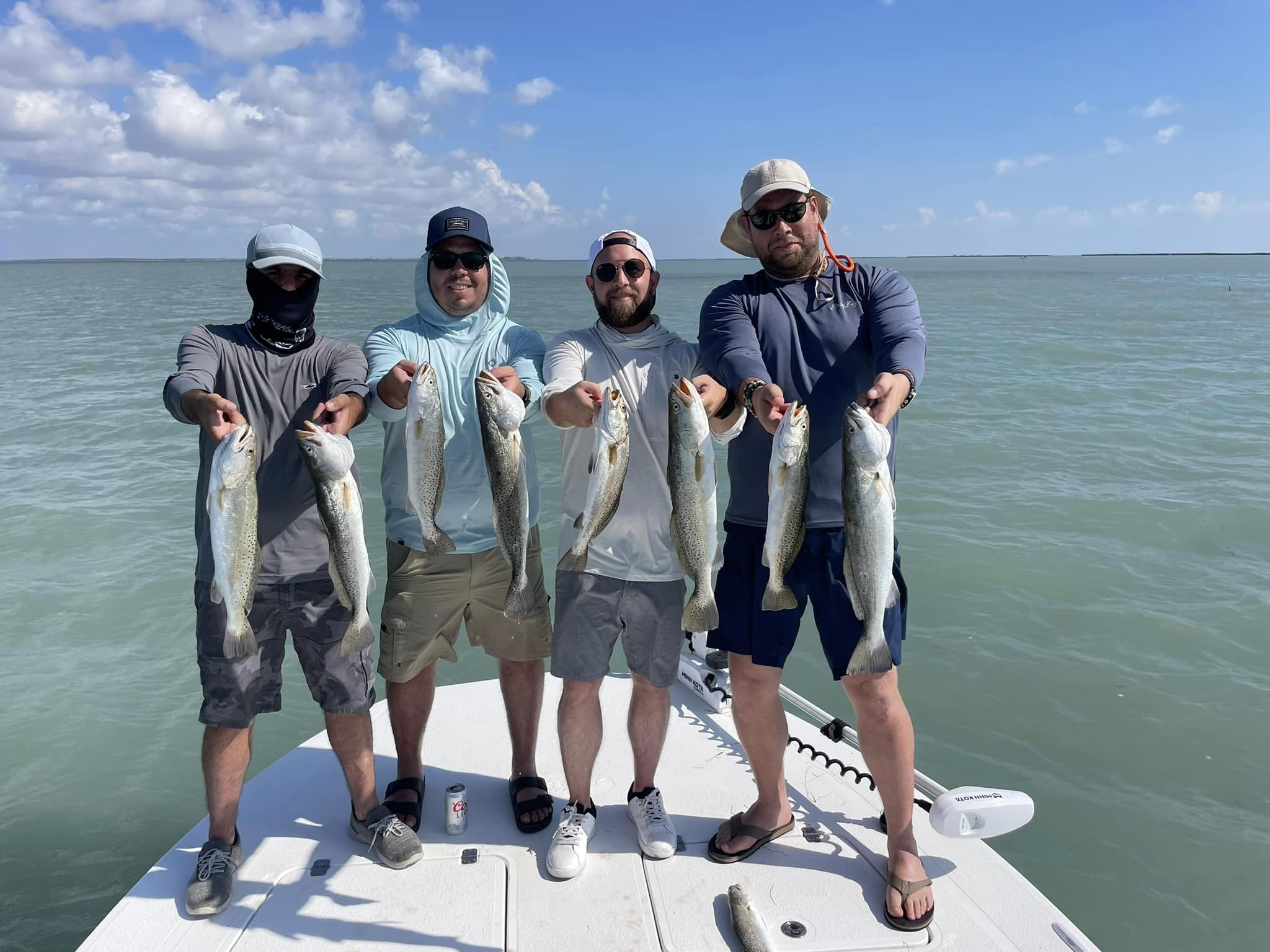 8 spotted weakfish caught on a fishing trip at South Padre Island
