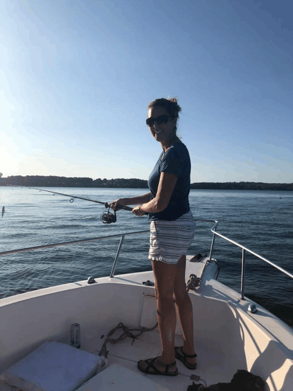 Person fishing in Maine