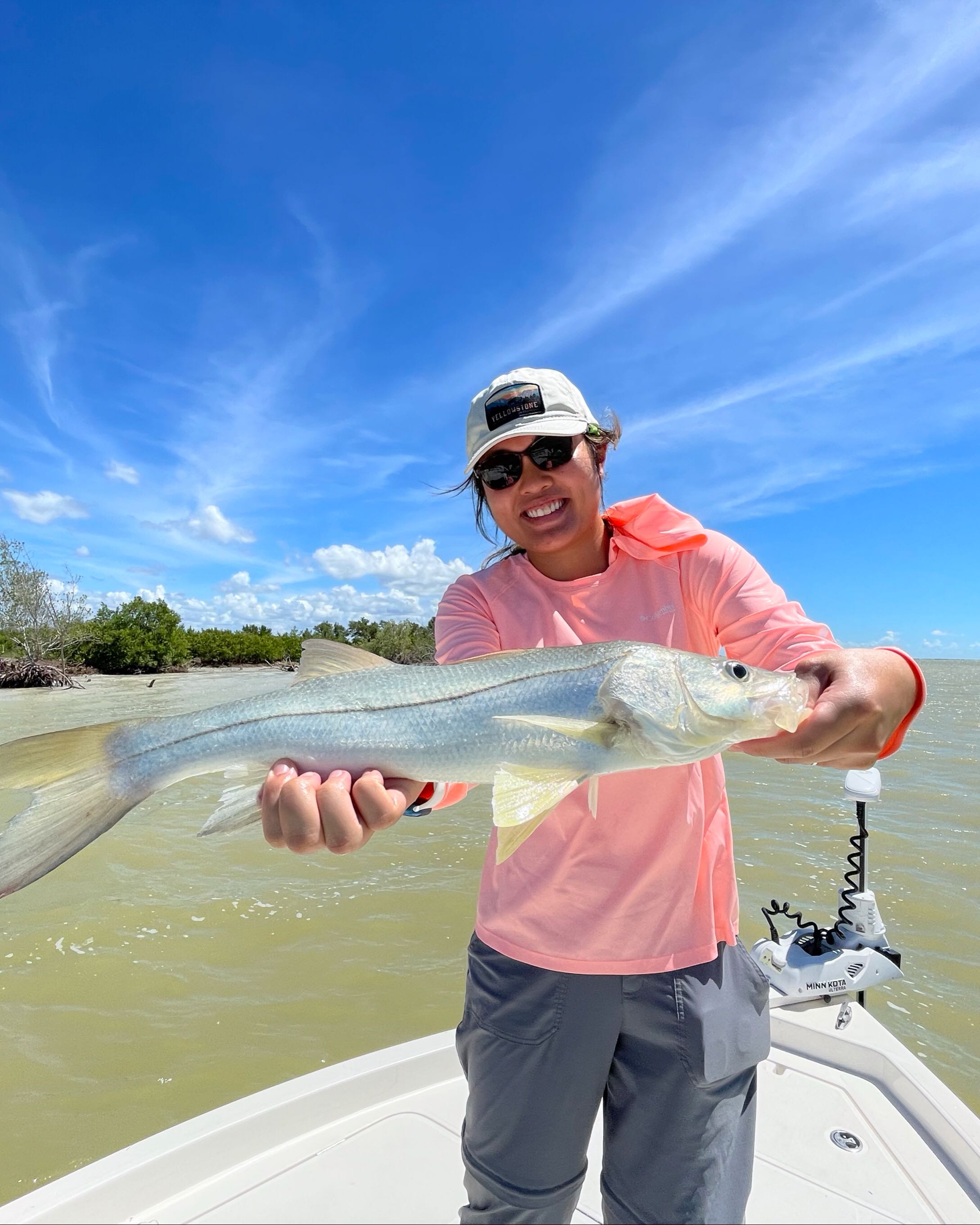 A large snook caught while fishing in Islamorada