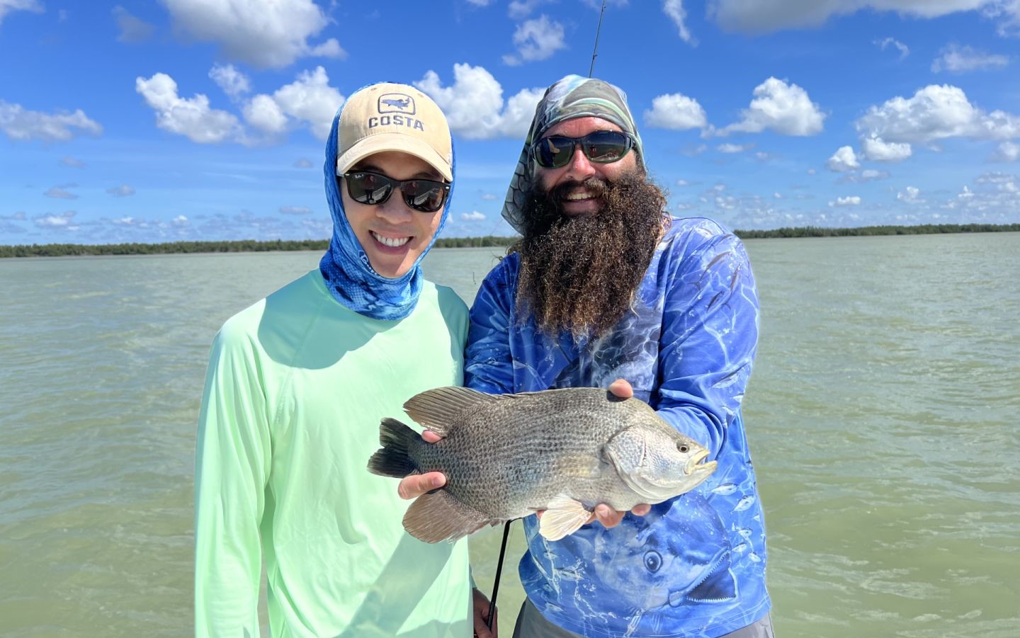 A photo of a Tripletail fish caught in Islamorada while fishing