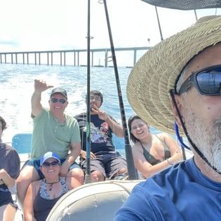 Four friends fishing in Florida