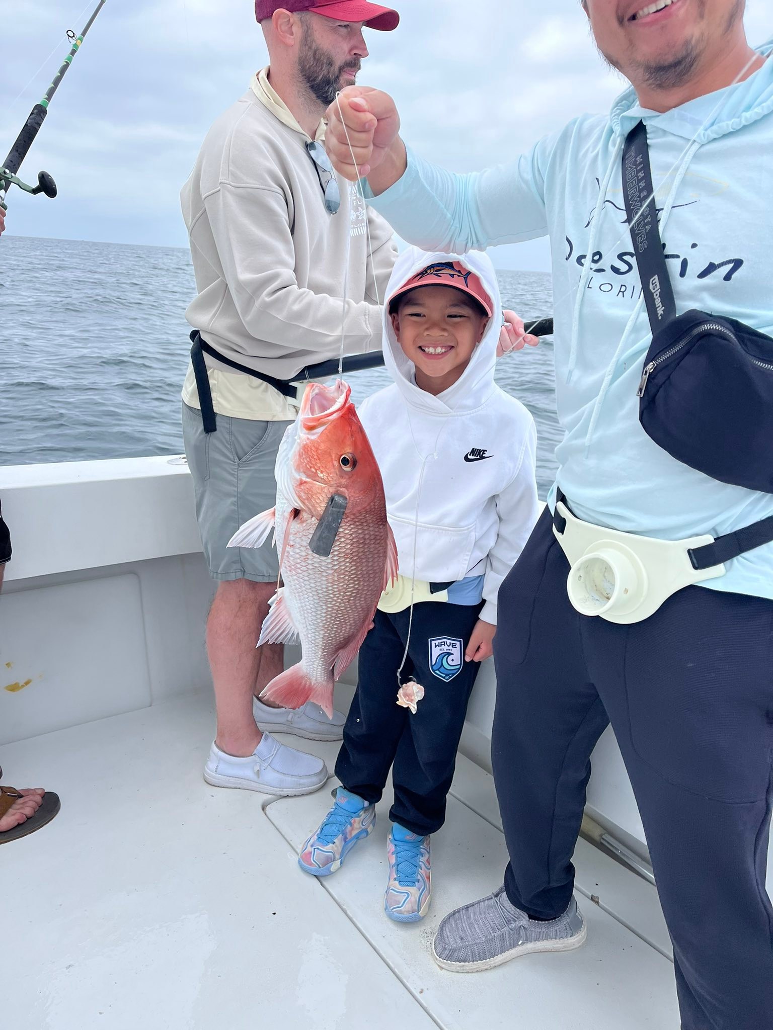 Red snapper catch displayed on fishing charter boat in Destin FL