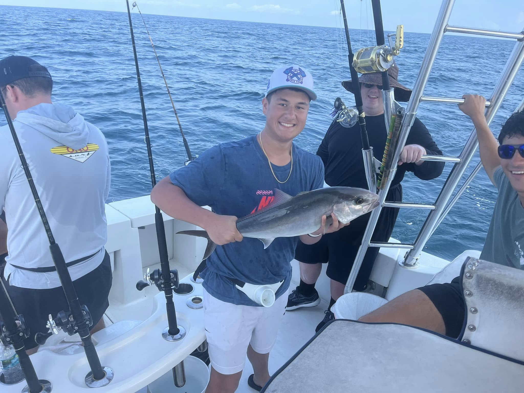 Greater amberjack catch on fishing boat in Destin FL waters