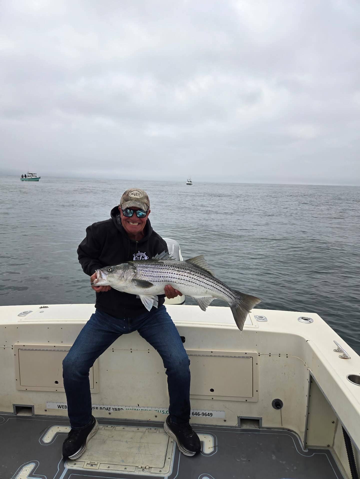 Striped bass caught while fishing in Wells ME