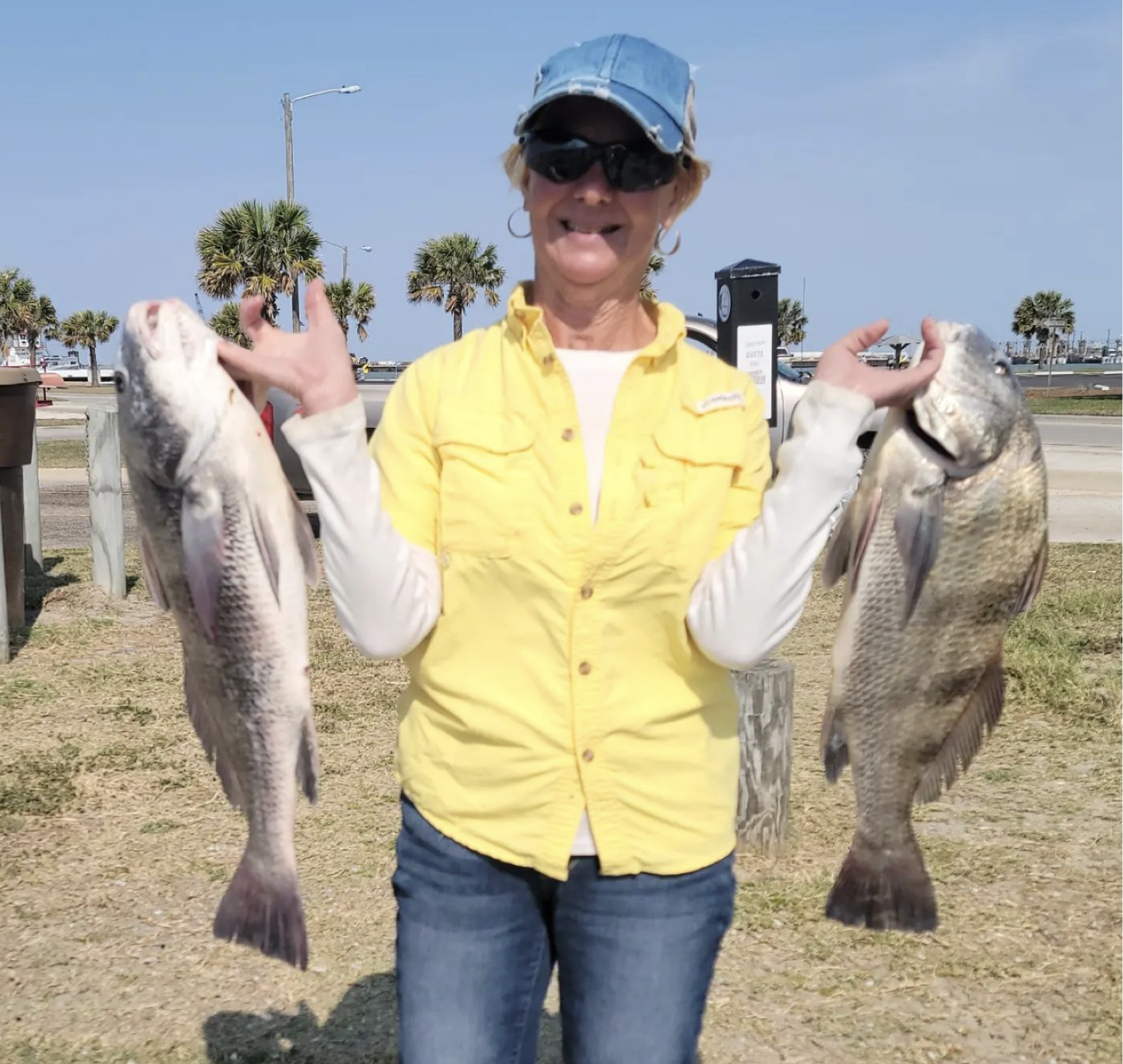Two black drum fish caught in TX