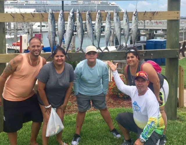 Group of people fishing in Port Canaveral, Florida