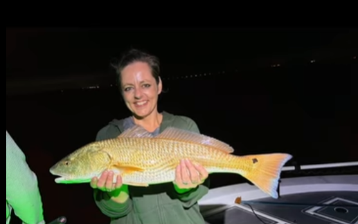 Redfish caught fishing in Milton FL at night
