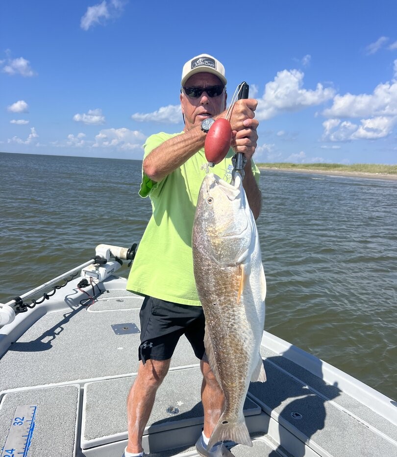 Large redfish caught while fishing in Venice Louisiana
