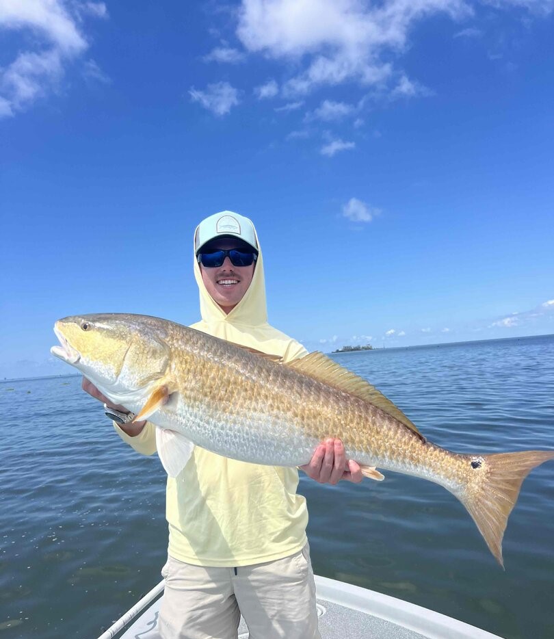 Large redfish caught while fishing in Venice Louisiana waters