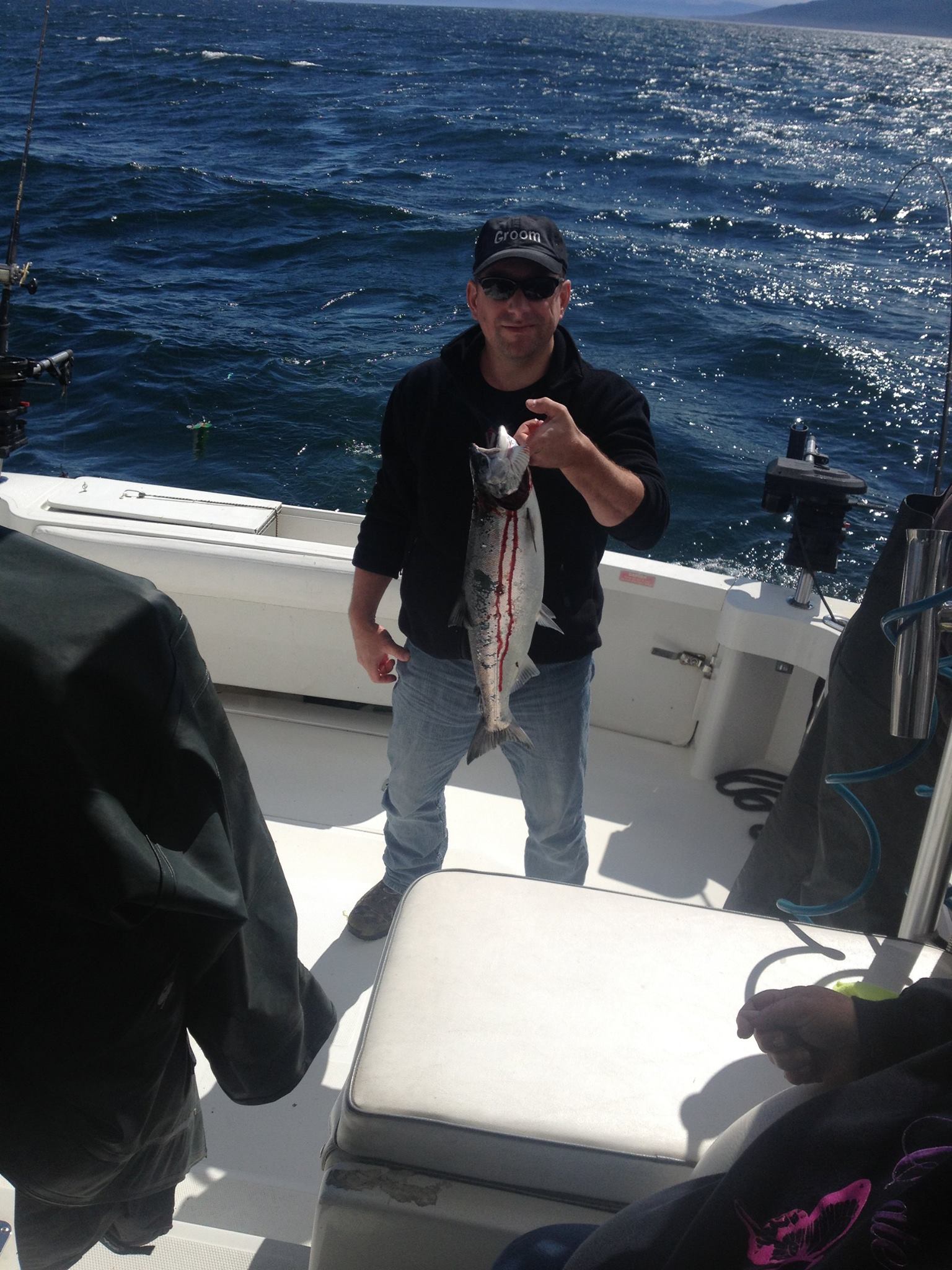 Angler fishing in Auke Bay, Alaska