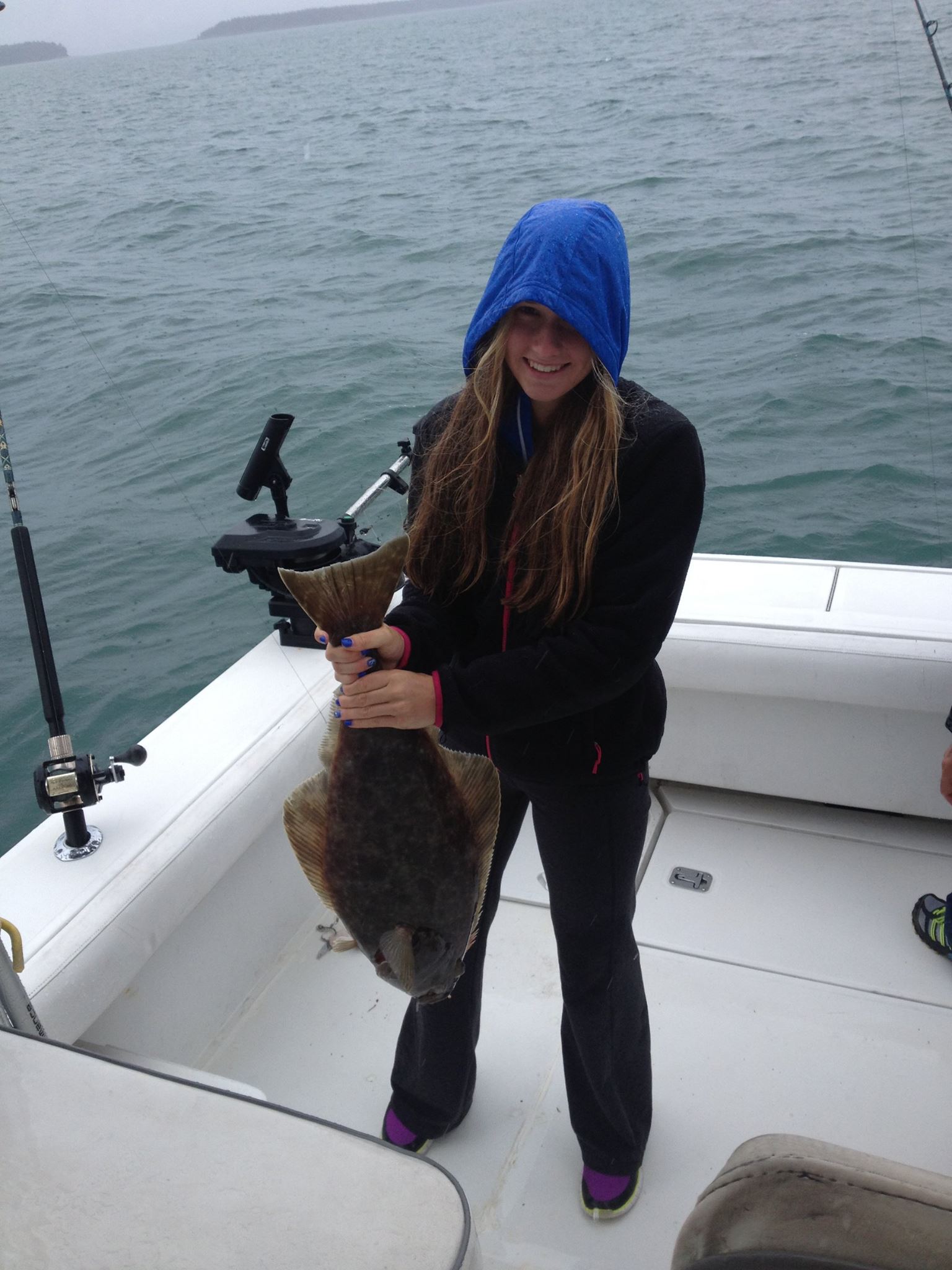One Pacific Halibut fish caught in Auke Bay while fishing or on a tour