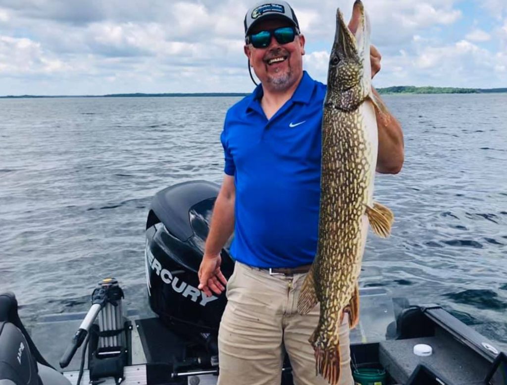 A northern pike fish caught in Bemidji, Minnesota