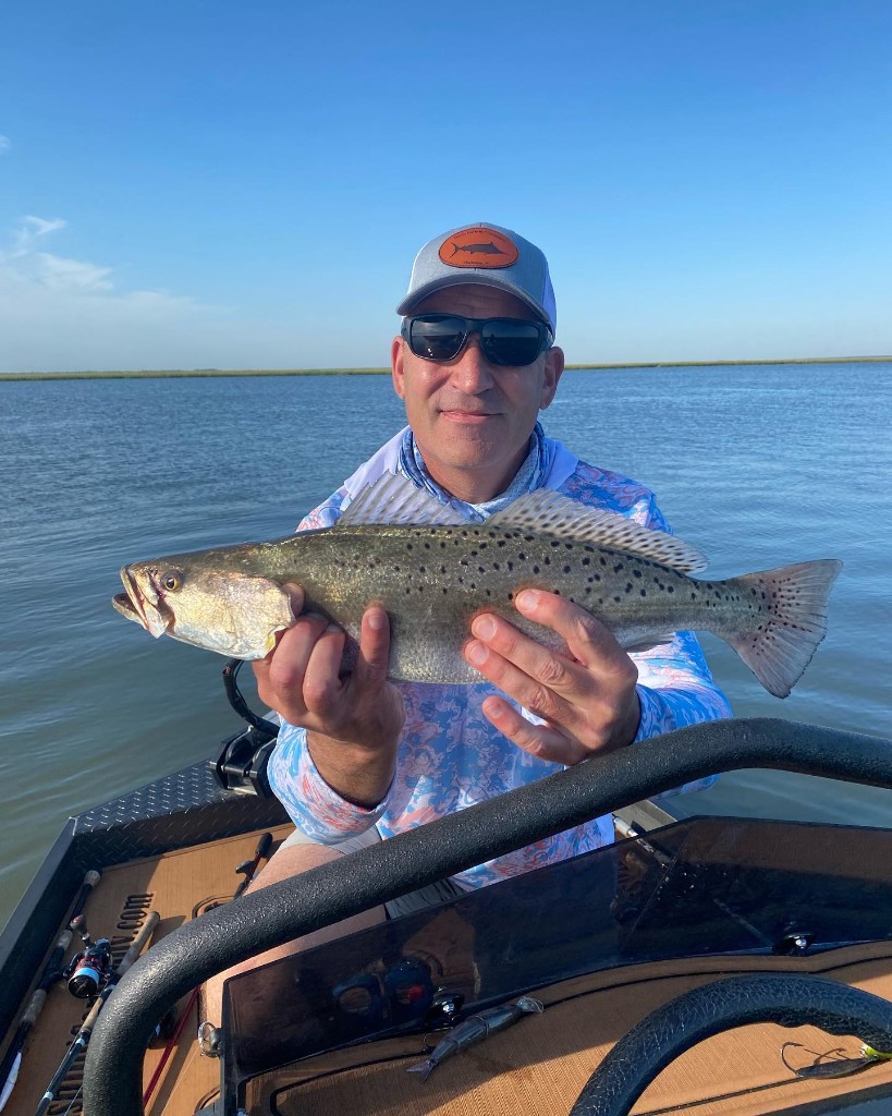 Photograph of a Spotted Weakfish being caught while fishing in Charleston