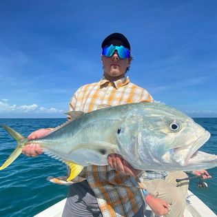 A crevalle jack fish being caught while fishing in Boca Grande