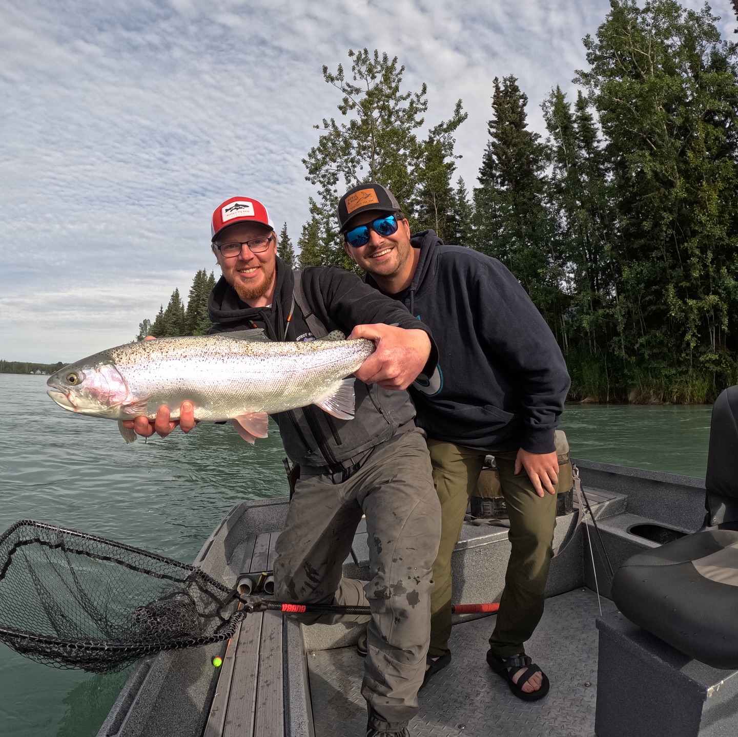 A stunning rainbow trout caught during a fishing trip in Alaska.