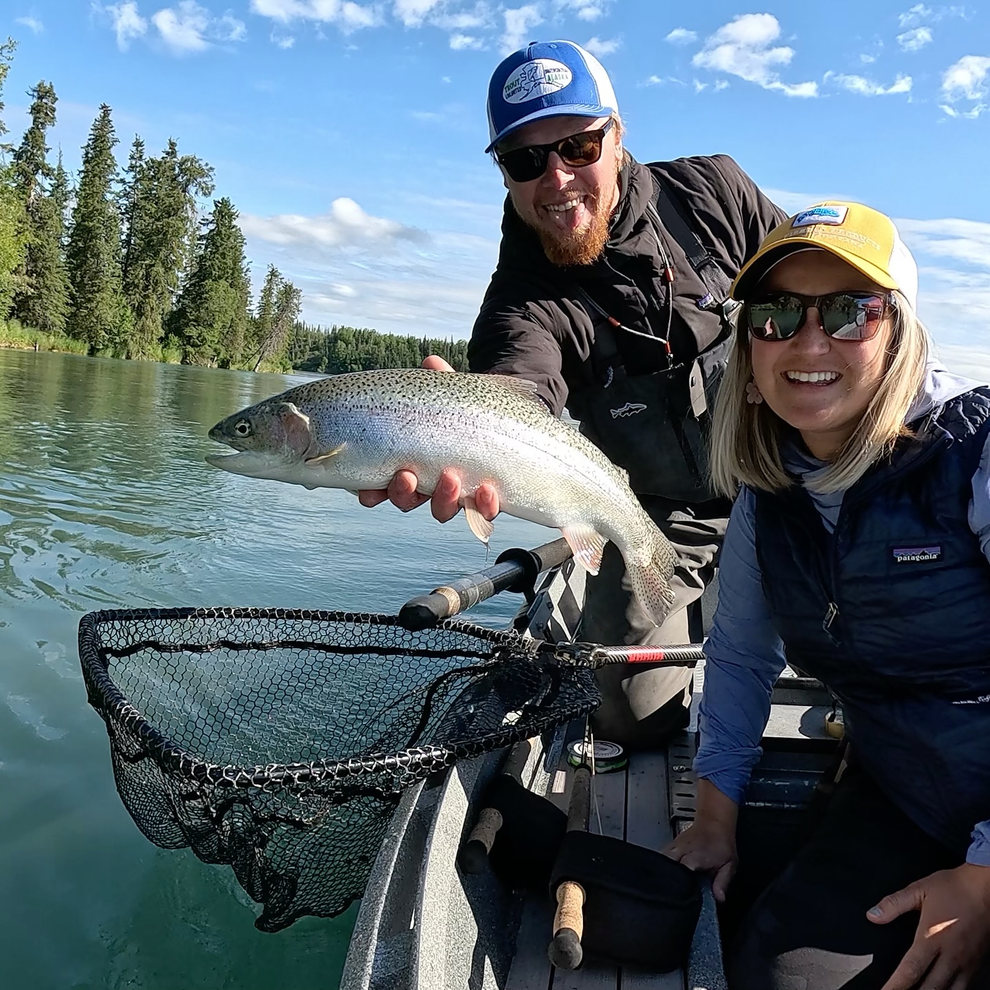 A rainbow trout caught during a fishing trip in Alaska