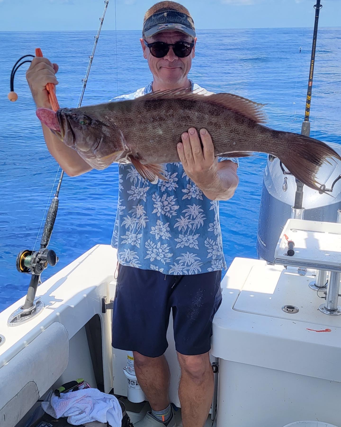 A gag grouper measuring 27 inches caught while fishing in Bokeelia