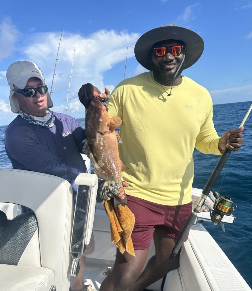 Red grouper caught during fishing charter in Sarasota FL waters