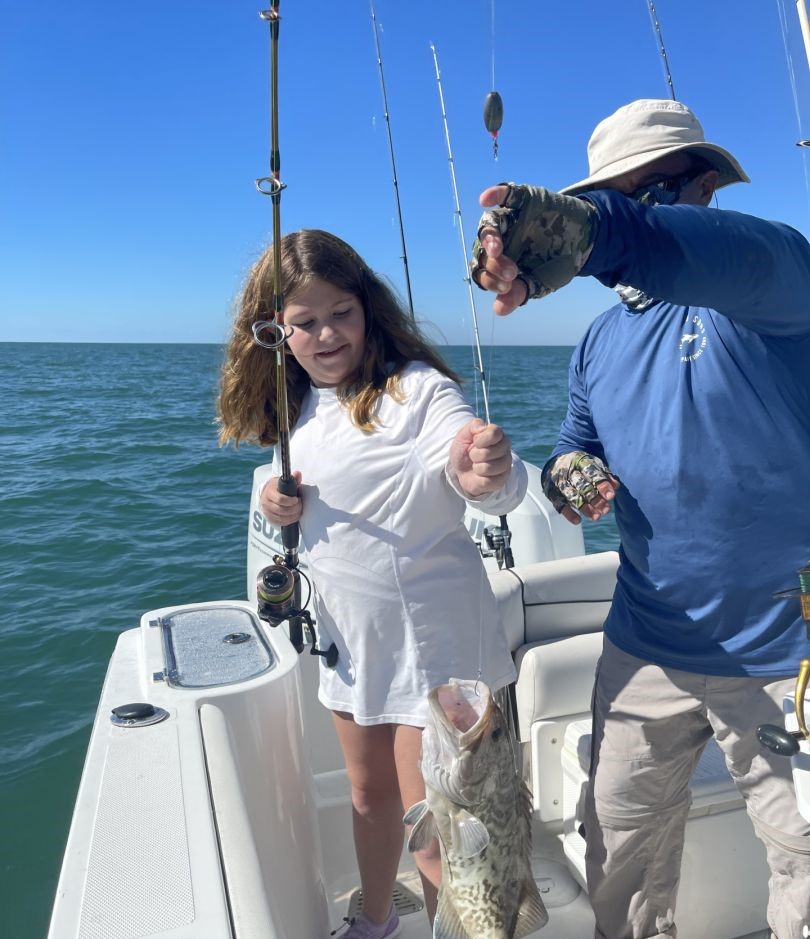Gag grouper caught during fishing charter in Sarasota FL