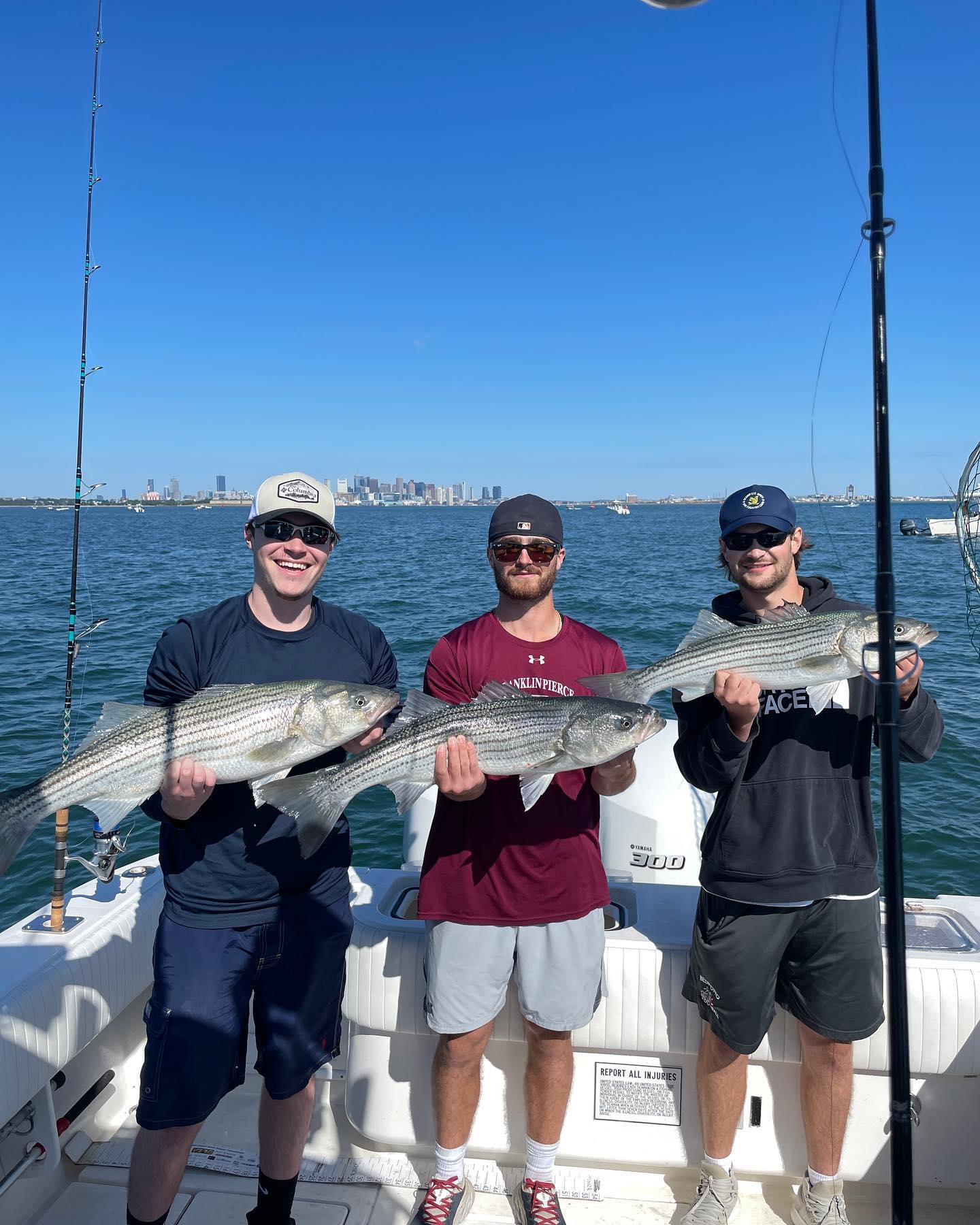 3 striped bass caught during fishing tour in Scituate