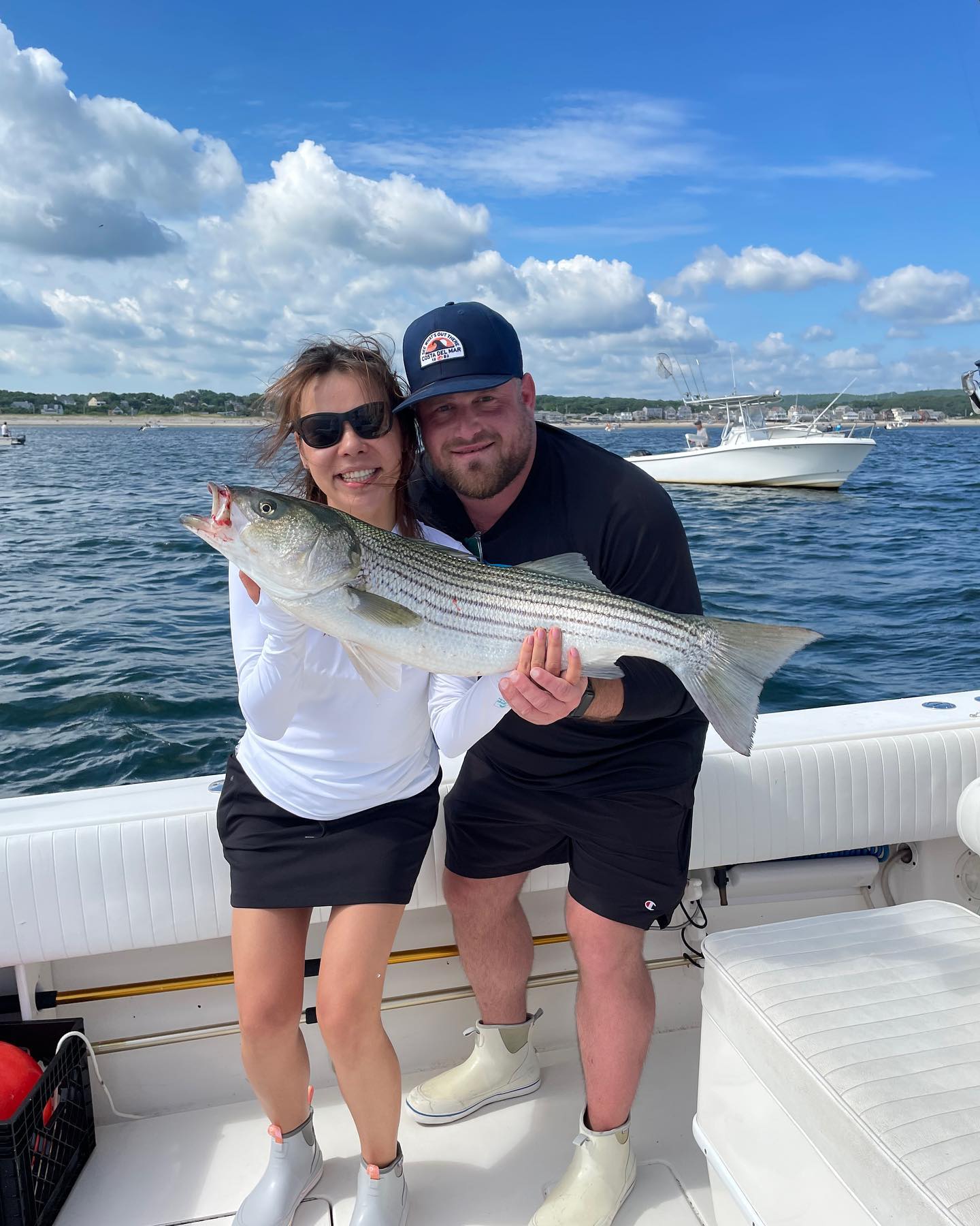 Striped bass caught during fishing tour in Scituate