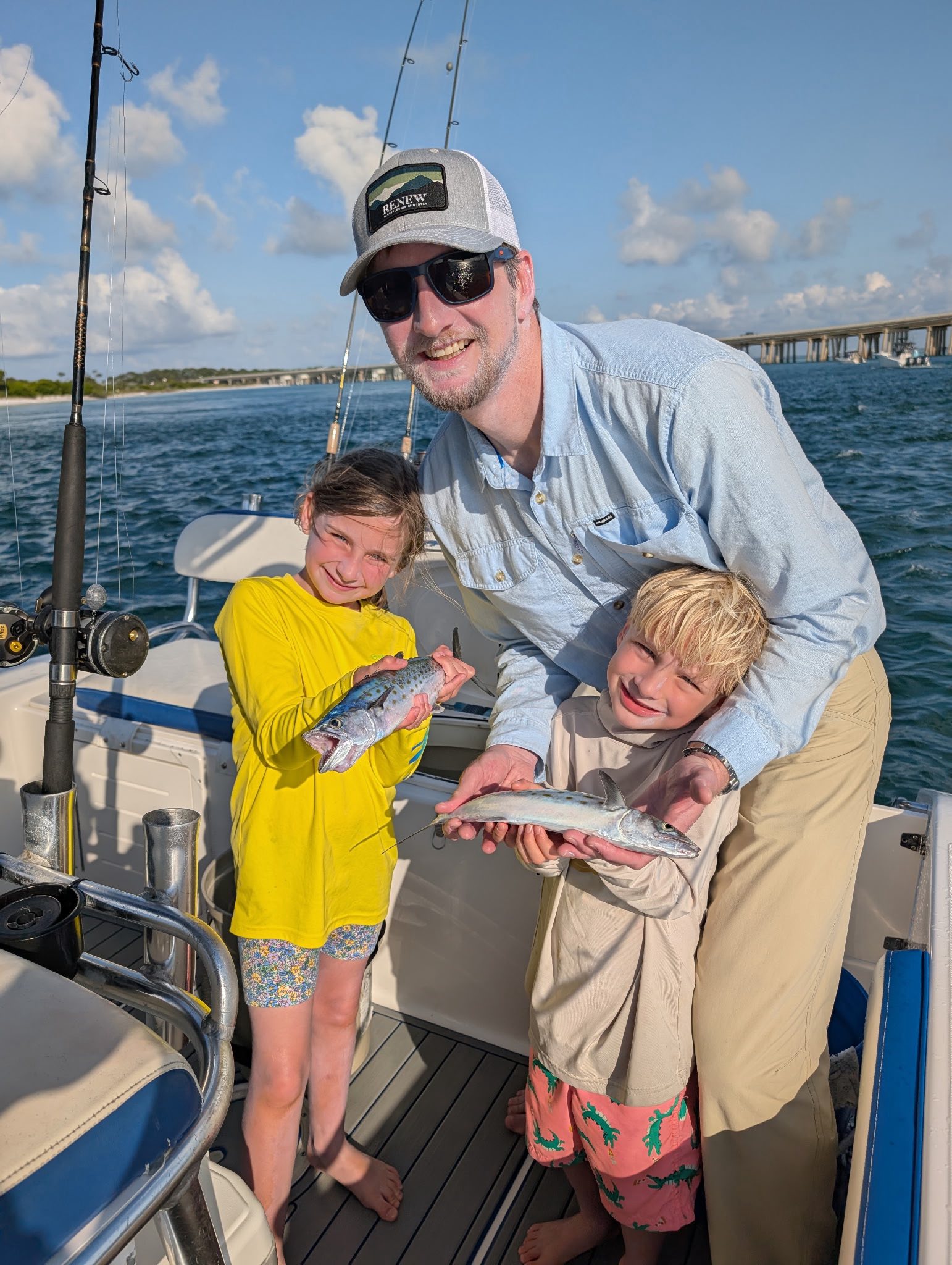 Two small fish caught during a fishing tour in Fort Walton Beach