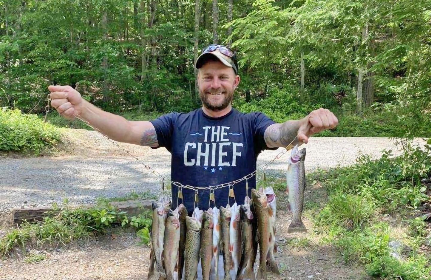 One angler fishing in the scenic Blue Ridge