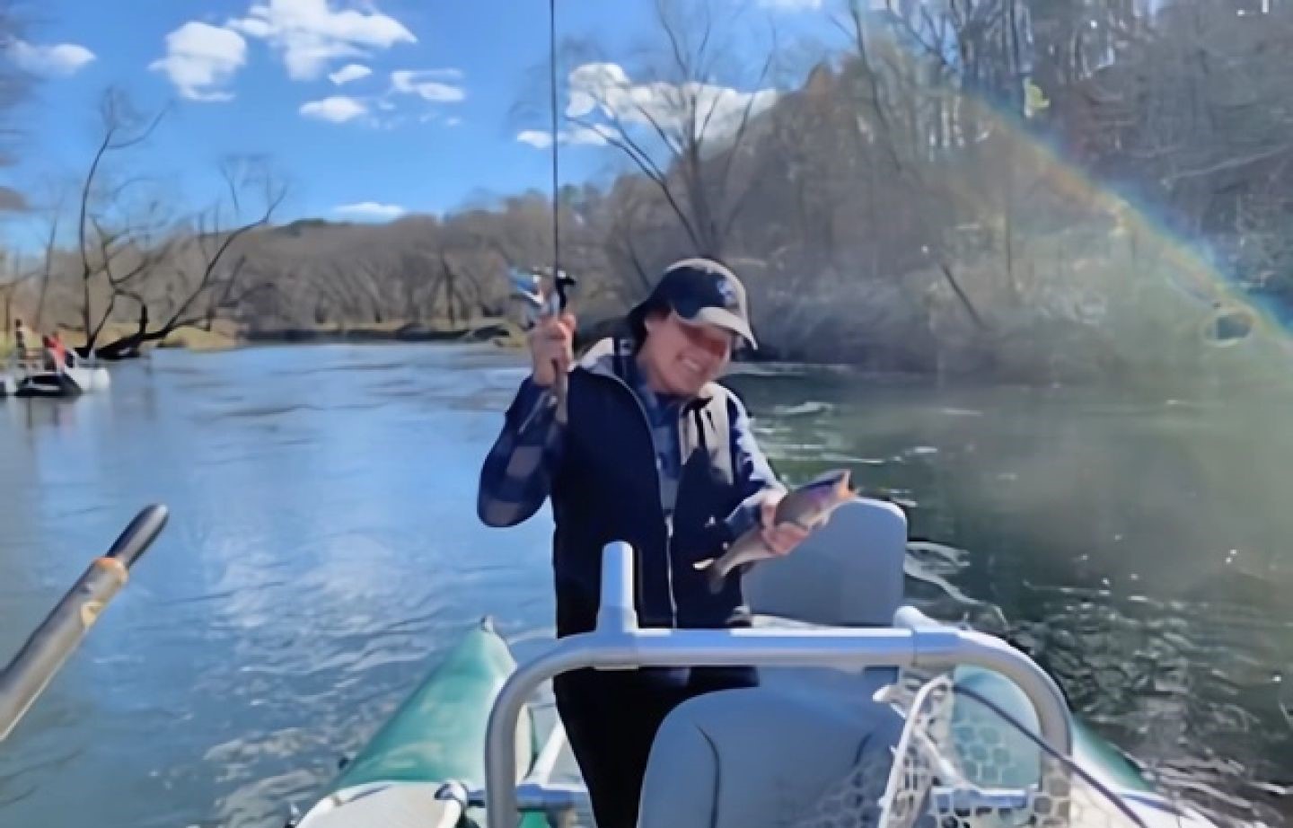 Angler fishing alone in Georgia