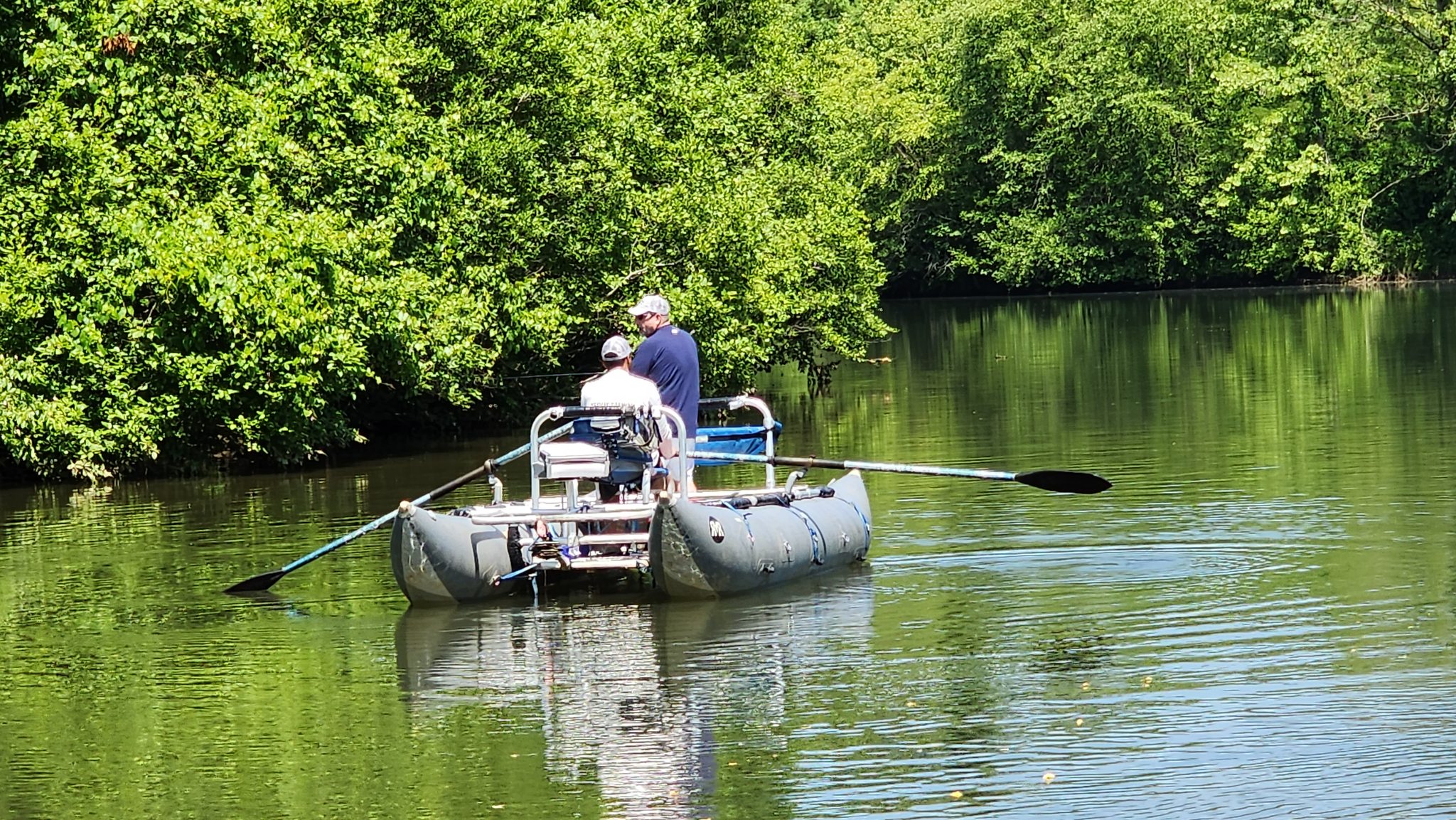 Angler enjoying a day of fishing in the Blue Ridge Mountains