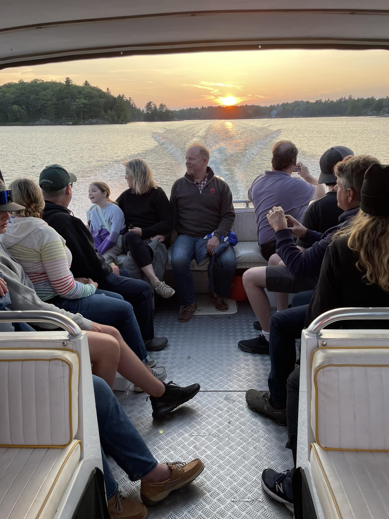 Four people enjoying a fishing tour in Parry Sound