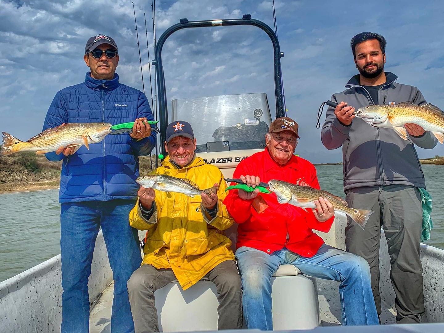 Four redfish caught in TX during fishing