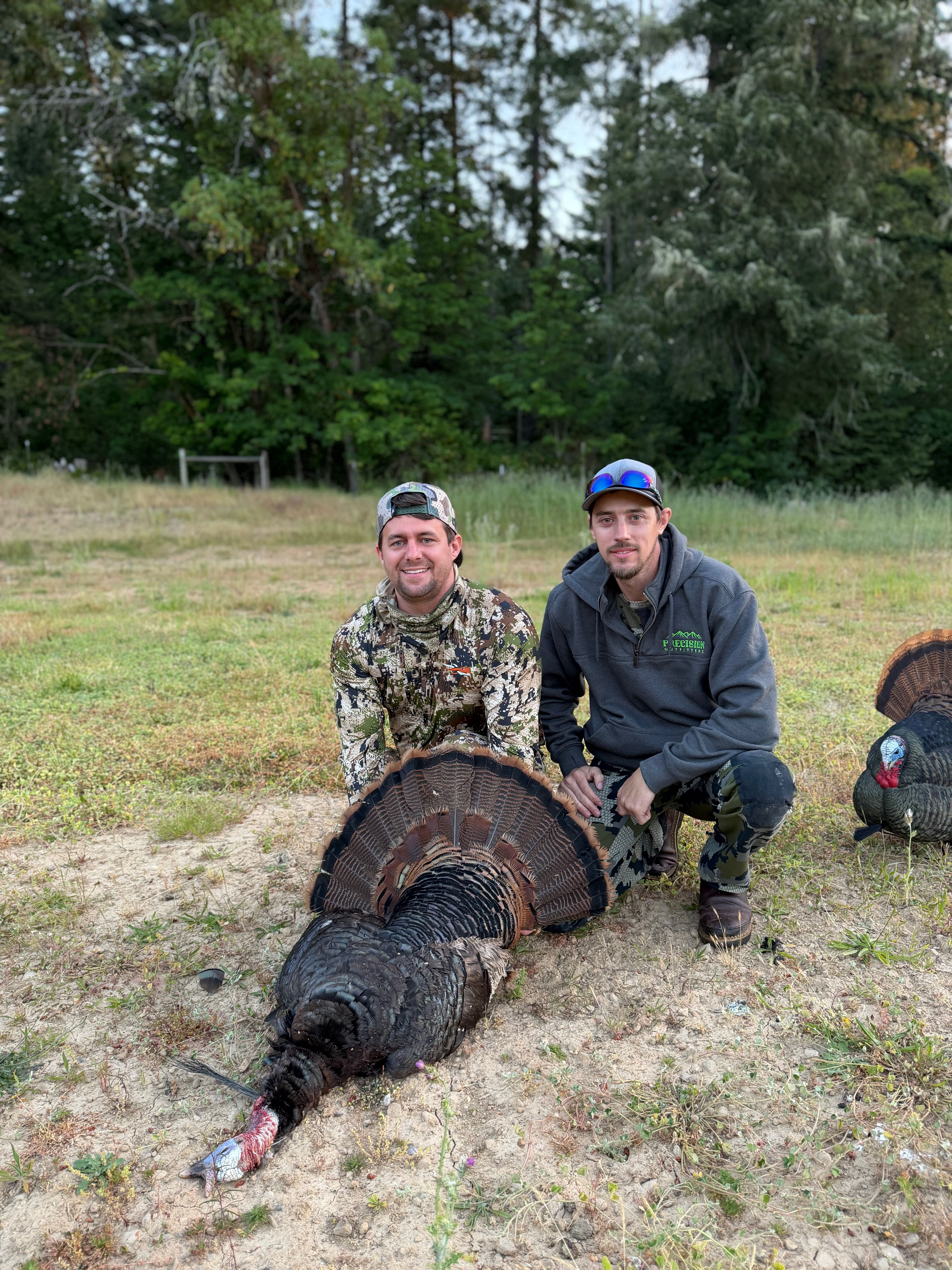Successful turkey hunt in Winchester Bay Oregon showing harvested wild turkey